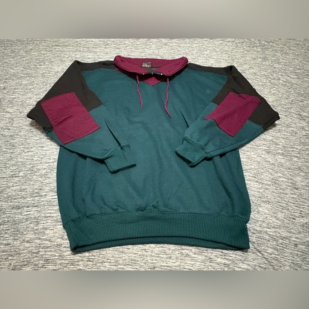 Vintage Quarter Zip Sweatshirt Mens Large